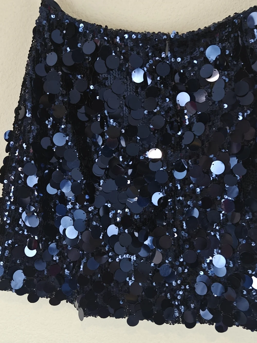 Sleek Amanda Uprichard Dale Seuqins Mini Skirt in Navy Blue Ink Size M, NWOT